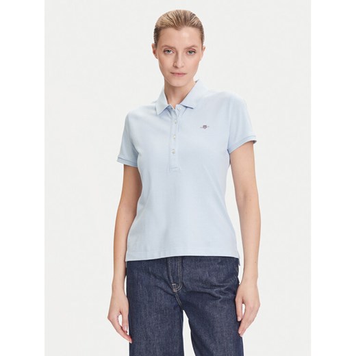 Gant Polo Sheild 4200870 Błękitny Slim Fit ze sklepu MODIVO w kategorii Bluzki damskie - zdjęcie 184591664