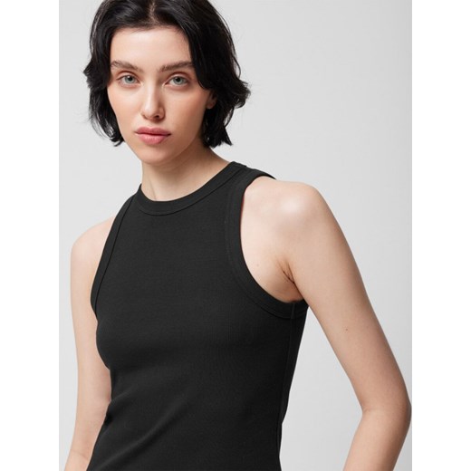 Damski top Outhorn OTHWSS24TSLEF129 - czarny ze sklepu Sportstylestory.com w kategorii Bluzki damskie - zdjęcie 184595142