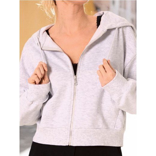 Sinsay - Rozpinana bluza z kapturem - szary ze sklepu Sinsay w kategorii Bluzy damskie - zdjęcie 184596642