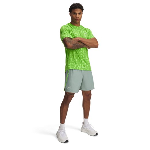 Męskie spodenki do biegania Under Armour UA Launch 7\'\' Short - zielone ze sklepu Sportstylestory.com w kategorii Spodenki męskie - zdjęcie 184596913