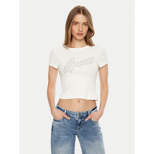 Guess T-Shirt W5RI68 KA0H1 Biały Regular Fit ze sklepu MODIVO w kategorii Bluzki damskie - zdjęcie 184597113