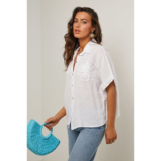 Le Monde du Lin Lniana bluzka w kolorze białym Le Monde Du Lin 36/38 Limango Polska promocja