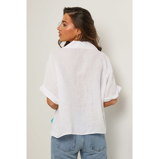 Le Monde du Lin Lniana bluzka w kolorze białym Le Monde Du Lin 36/38 okazja Limango Polska