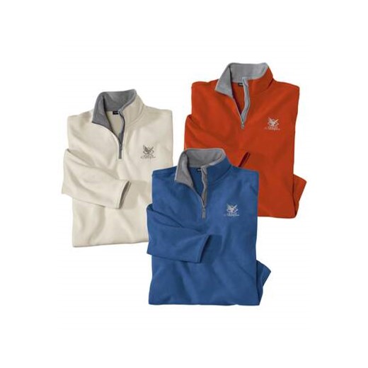 Zestaw 3 bluz  z mikropolaru ze sklepu Atlas For Men w kategorii Swetry męskie - zdjęcie 184597310