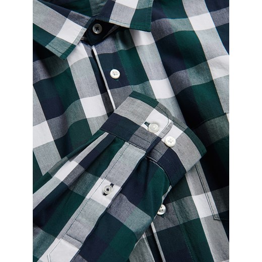 Reserved - Koszula regular fit w kratę - ciemnozielony Reserved L Reserved