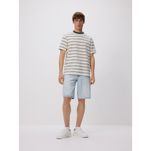 Reserved - T-shirt comfort w paski - biały Reserved XL Reserved