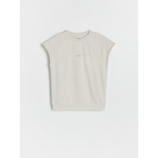 Reserved - Bawełniany t-shirt oversize - beżowy ze sklepu Reserved w kategorii T-shirty chłopięce - zdjęcie 184599104