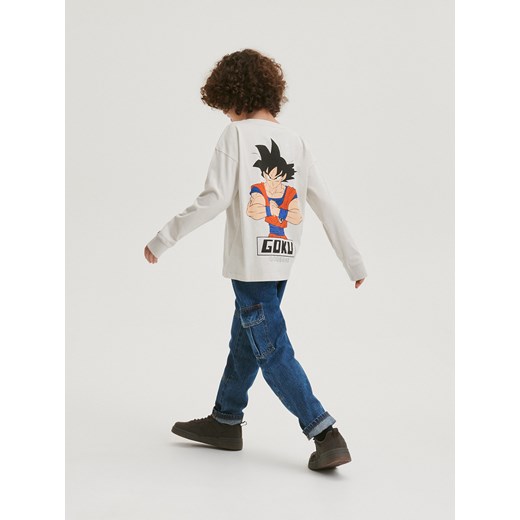 Reserved - Longsleeve oversize Dragon Ball - jasnoszary ze sklepu Reserved w kategorii T-shirty chłopięce - zdjęcie 184599224