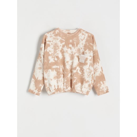 Reserved - Bluza z efektem tie dye - beżowy Reserved 152 (11 lat) okazja Reserved