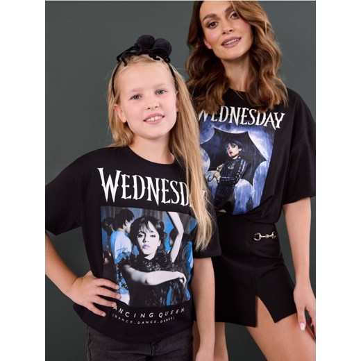 Sinsay - Koszulka Wednesday - czarny ze sklepu Sinsay w kategorii Bluzki dziewczęce - zdjęcie 184600354