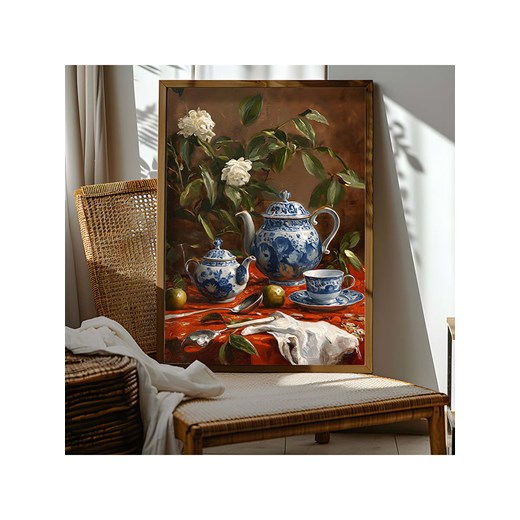 HanahHome Druk artystyczny w kolorze brązowym ze wzorem w ramce - 50 x 70 cm ze sklepu Limango Polska w kategorii Obrazy - zdjęcie 184601430