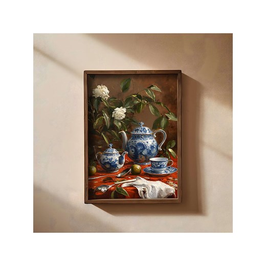 HanahHome Druk artystyczny w kolorze brązowym ze wzorem w ramce - 50 x 70 cm Hanahhome onesize Limango Polska okazyjna cena