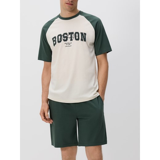 Reserved - Dwuczęściowa piżama - ciemnozielony Reserved M Reserved