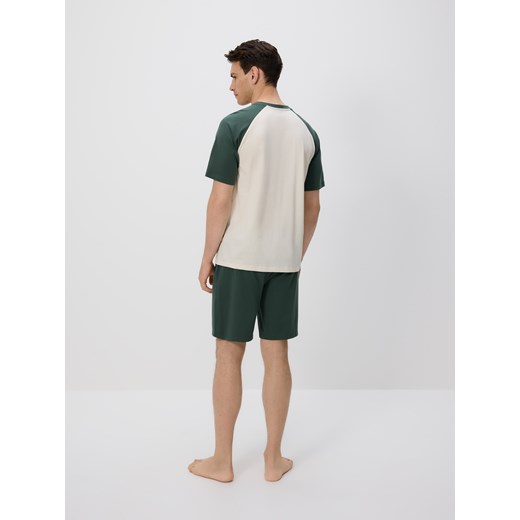 Reserved - Dwuczęściowa piżama - ciemnozielony Reserved M Reserved