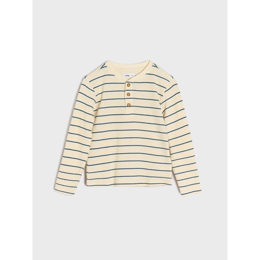 Sinsay - Koszulka z długimi rękawami w paski - biały Sinsay 110 (4-5 l) Sinsay