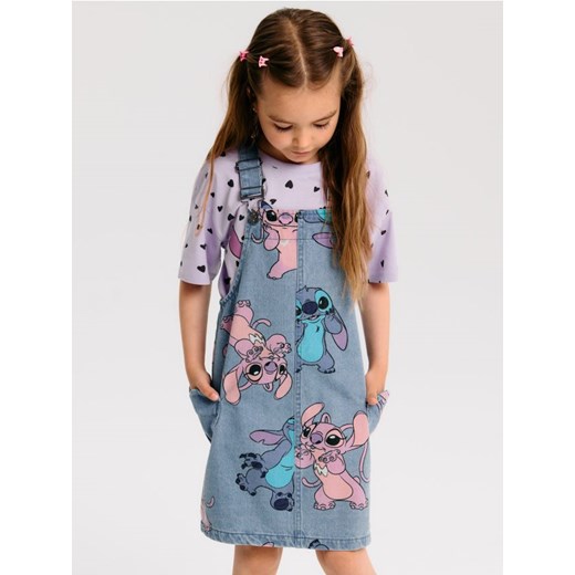 Sinsay - Jeansowa sukienka ogrodniczka Stitch - niebieski ze sklepu Sinsay w kategorii Sukienki dziewczęce - zdjęcie 184603610