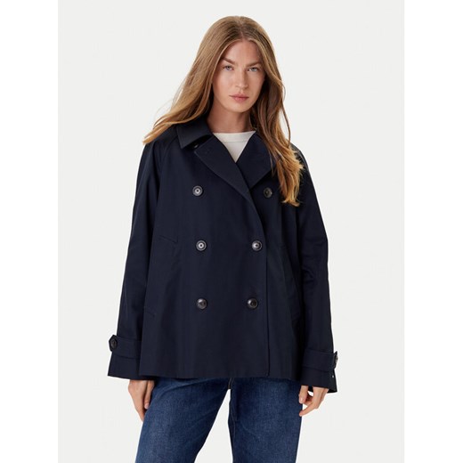 Tommy Hilfiger Trencz WW0WW45618 Granatowy Regular Fit ze sklepu MODIVO w kategorii Płaszcze damskie - zdjęcie 184605223