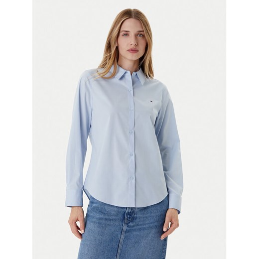 Tommy Hilfiger Koszula Ess WW0WW47169 Błękitny Regular Fit ze sklepu MODIVO w kategorii Koszule damskie - zdjęcie 184605232
