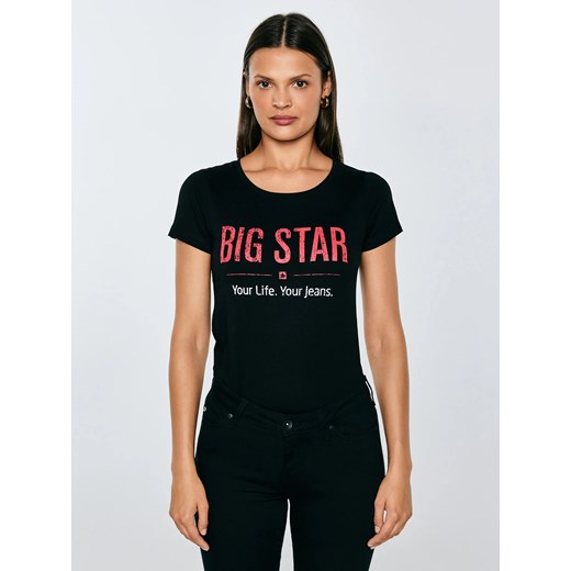 Koszulka damska o klasycznym kroju czarna Brunona 906 ze sklepu Big Star w kategorii Bluzki damskie - zdjęcie 184606074