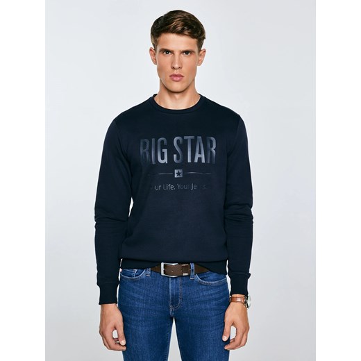 Bluza męska z nadrukiem granatowa Ecodort 403 ze sklepu Big Star w kategorii Bluzy męskie - zdjęcie 184606120