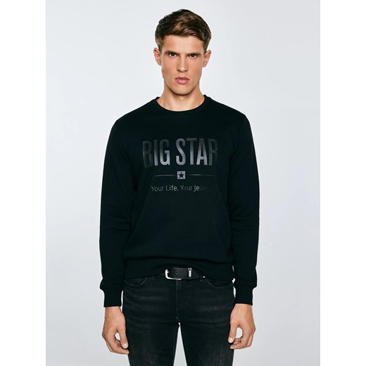Bluza męska z nadrukiem czarna Ecodort 906 ze sklepu Big Star w kategorii Bluzy męskie - zdjęcie 184606130