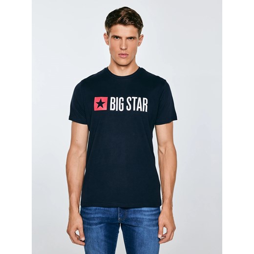 Koszulka męska z logo BIG STAR granatowa Quado 403 ze sklepu Big Star w kategorii T-shirty męskie - zdjęcie 184606192
