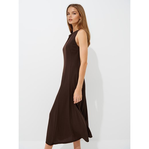 Mohito - Czekoladowa sukienka maxi - ciemno brązowy Mohito S Mohito