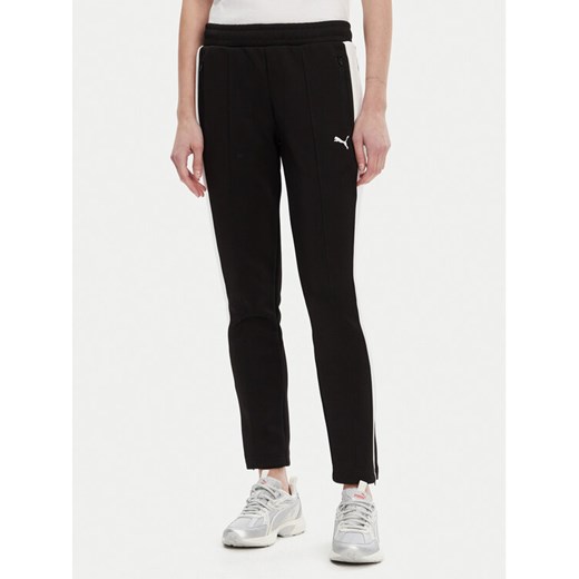 Puma Spodnie dresowe T7 Always On 629798 Czarny Slim Fit ze sklepu MODIVO w kategorii Spodnie damskie - zdjęcie 184608254