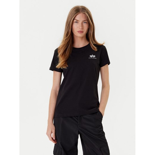 Alpha Industries T-Shirt Basic T Small Logo 196054 Czarny Regular Fit ze sklepu MODIVO w kategorii Bluzki damskie - zdjęcie 184608281