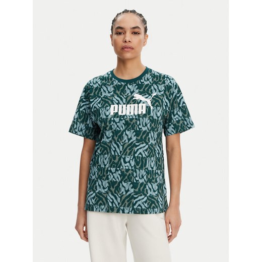 Puma T-Shirt Ess Graphic 685070 Zielony Loose Fit ze sklepu MODIVO w kategorii Bluzki damskie - zdjęcie 184608292