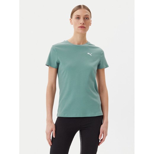 Puma T-Shirt Ess Elevated 685021 Zielony Slim Fit ze sklepu MODIVO w kategorii Bluzki damskie - zdjęcie 184608390