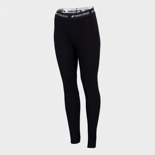 Damskie legginsy dzianinowe 4F NOSD4-LEG300 - czarne ze sklepu Sportstylestory.com w kategorii Spodnie damskie - zdjęcie 184610500