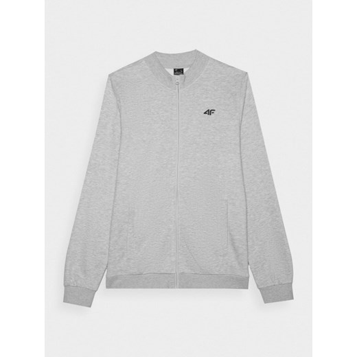 Męska bluza dresowa rozpinana bez kaptura 4F 4FWMM00TSWSM1463 - szary ze sklepu Sportstylestory.com w kategorii Bluzy męskie - zdjęcie 184610694