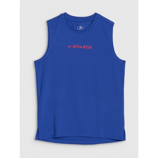 Chłopięcy top treningowy 4F 4FJWSS25TFTSM1211 - niebieski ze sklepu Sportstylestory.com w kategorii T-shirty chłopięce - zdjęcie 184611053
