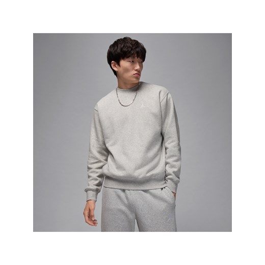 Męska bluza dresowa z półokrągłym dekoltem Jordan Brooklyn Fleece - Szary ze sklepu Nike poland w kategorii Bluzy męskie - zdjęcie 184611384