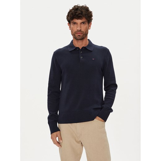 Tommy Jeans Sweter Essential DM0DM20304 Granatowy Slim Fit ze sklepu MODIVO w kategorii Swetry męskie - zdjęcie 184613224
