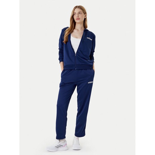 adidas Dres Essentials Linear JD2696 Granatowy Slim Fit ze sklepu MODIVO w kategorii Dresy damskie - zdjęcie 184613240