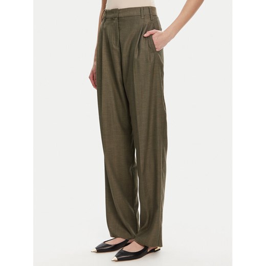 Marella Spodnie materiałowe Hull 2523136161 Khaki Loose Fit ze sklepu MODIVO w kategorii Spodnie damskie - zdjęcie 184613310