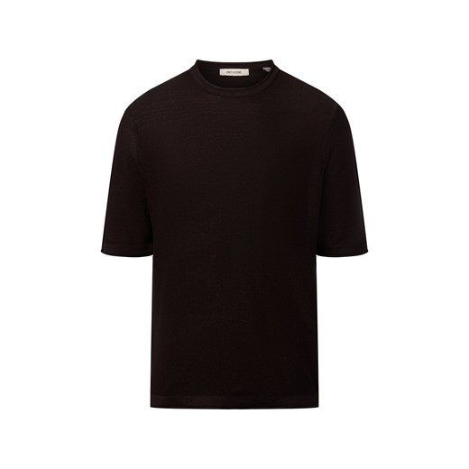 Only&Sons Męska koszula z dzianiny - ONSKalmar Mężczyźni drobna dzianina czarny jednolity ze sklepu vangraaf w kategorii T-shirty męskie - zdjęcie 184615490