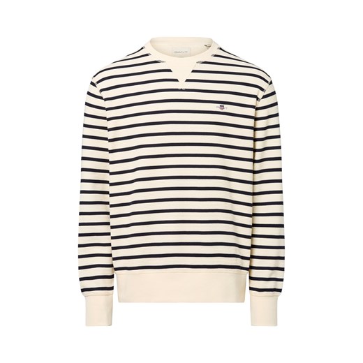 Gant Bluza męska Mężczyźni Materiał dresowy écru w paski ze sklepu vangraaf w kategorii Bluzy męskie - zdjęcie 184615492