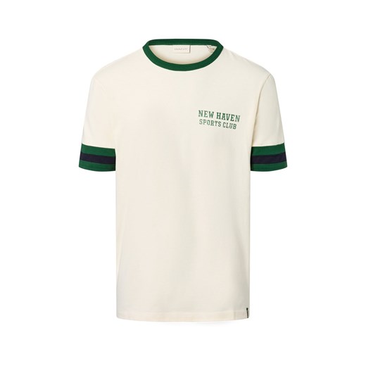 Gant Koszulka męska Mężczyźni Bawełna écru jednolity ze sklepu vangraaf w kategorii T-shirty męskie - zdjęcie 184615493