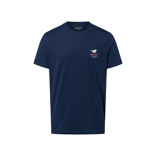 Mustang Koszulka męska Mężczyźni Bawełna granatowy jednolity ze sklepu vangraaf w kategorii T-shirty męskie - zdjęcie 184615502