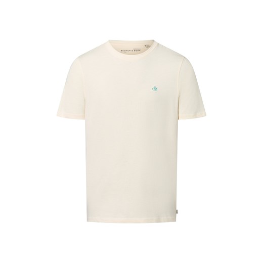 Scotch & Soda Koszulka męska Mężczyźni Bawełna écru jednolity ze sklepu vangraaf w kategorii T-shirty męskie - zdjęcie 184615511