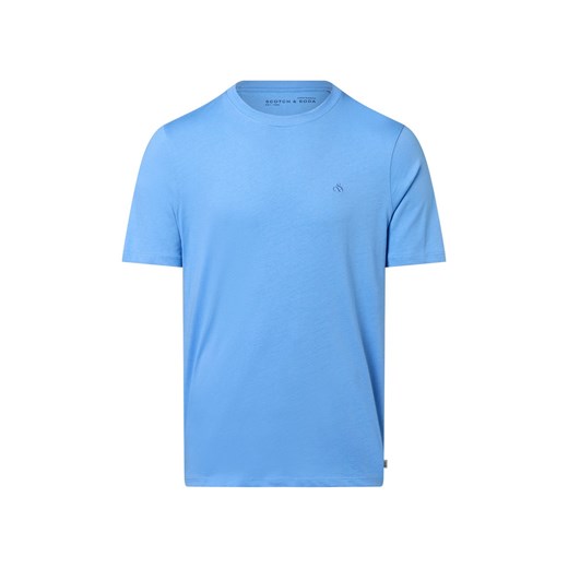 Scotch & Soda Koszulka męska Mężczyźni Bawełna niebieski jednolity ze sklepu vangraaf w kategorii T-shirty męskie - zdjęcie 184615512