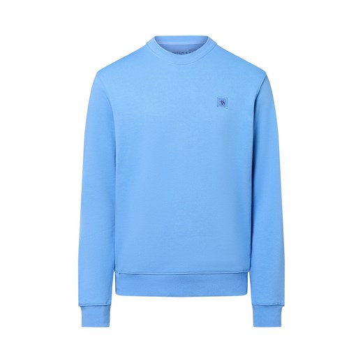 Scotch & Soda Bluza męska Mężczyźni Bawełna niebieski jednolity ze sklepu vangraaf w kategorii Bluzy męskie - zdjęcie 184615514