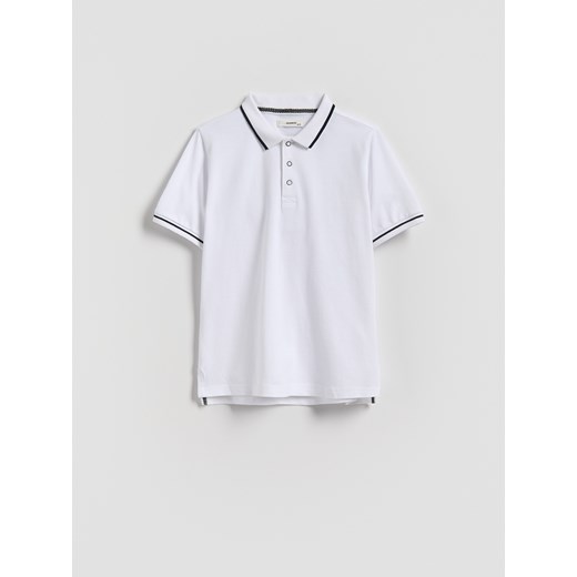 Reserved - T-shirt polo - biały ze sklepu Reserved w kategorii T-shirty chłopięce - zdjęcie 184615991