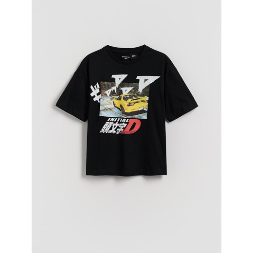 Reserved - T-shirt Initial D - czarny ze sklepu Reserved w kategorii T-shirty chłopięce - zdjęcie 184616010
