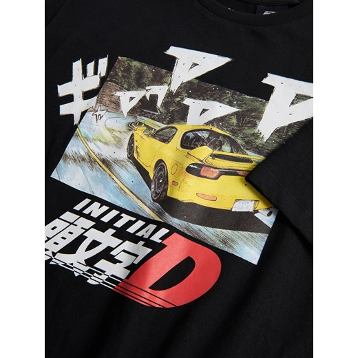 Reserved - T-shirt Initial D - czarny Reserved 170 (13-14 lat) Reserved
