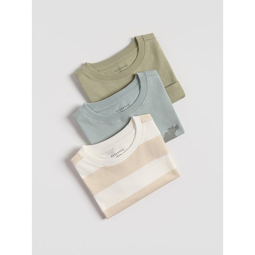Reserved - Bawełniany t-shirt 3 pack - jasnożółty ze sklepu Reserved w kategorii T-shirty chłopięce - zdjęcie 184616093