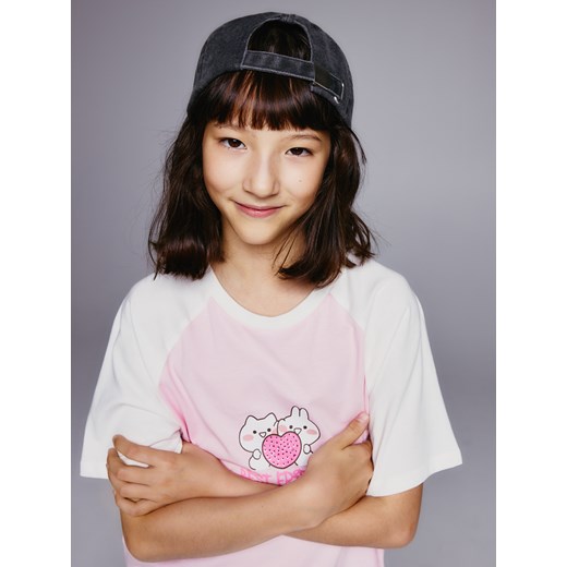 Reserved - Jeansowa czapka z haftem - ciemnoszary Reserved 5-9 lat Reserved